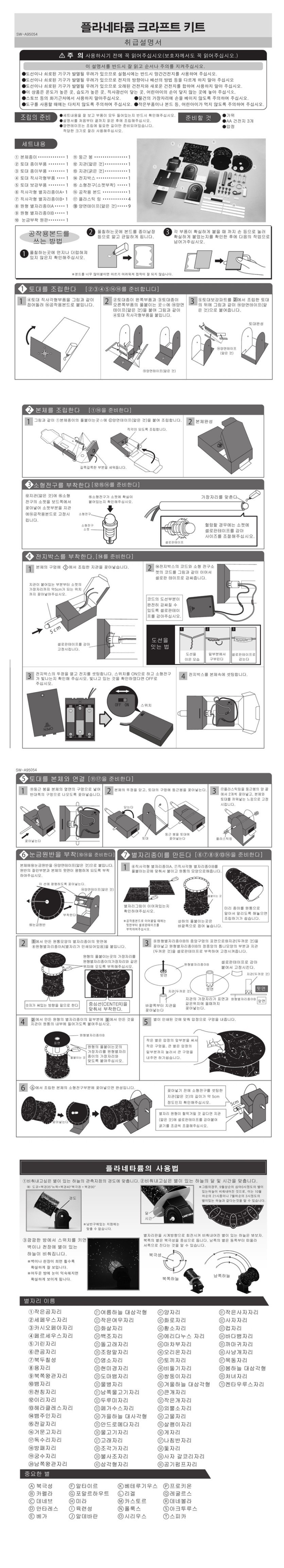 (ARTEC) 플라네타륨 크래프트 키트 상세내용 이미지