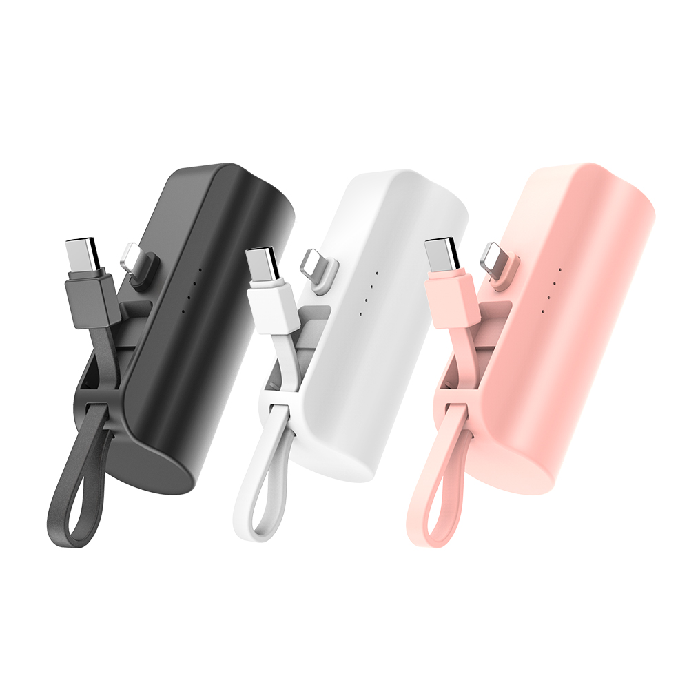 [SMARTEK] 2WAY 일체형 보조배터리 5,000mAh(C+C_화이트)