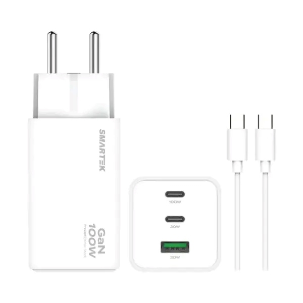 [SMARTEK] 100W 3포트 초고속 GaN 접지 충전기