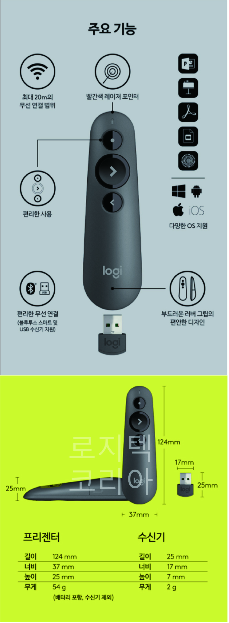 [로지텍] 무선 프리젠터 R500 상세내용 이미지